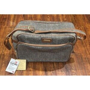 Vintage NOS Samsonite Special Collection Tweed Jute 15” Luggage Carry On - New!
